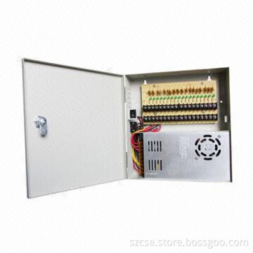 12V 30A 18-channel UL-approved CCTV Power Supply Box with Output Individual PTC and LED Indicator
